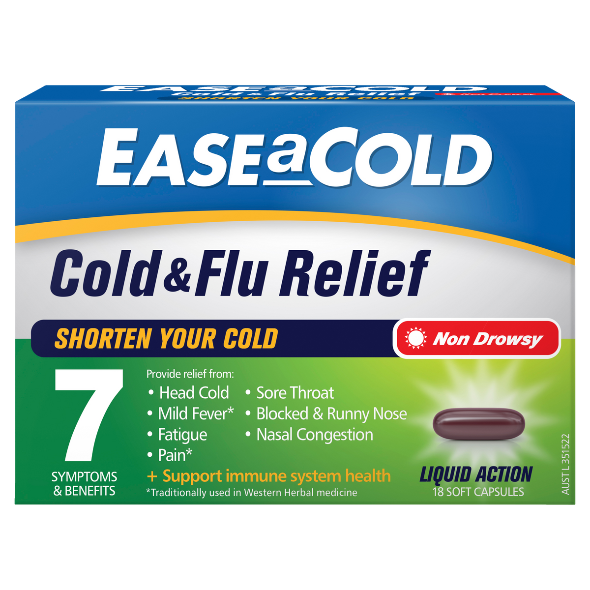 Buy Ease A Cold Cold & Flu Relief 18 Capsules Alive Pharmacy Warehouse