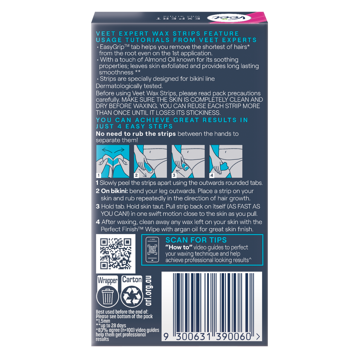 Buy Veet Expert Bikini Wax Strips For Sensitive Skin 16 Strips Alive