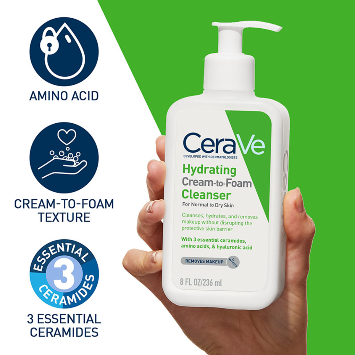 Buy CeraVe Ceramides Hydrating Cream to Foam Cleanser 236ml Alive buy-cerave-ceramides-hydrating-cream-to-foam-cleanser-236ml-alive