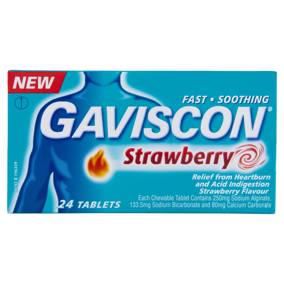 Buy Gaviscon Tablets Strawberry Heartburn & Indigestion Relief 24 Pack
