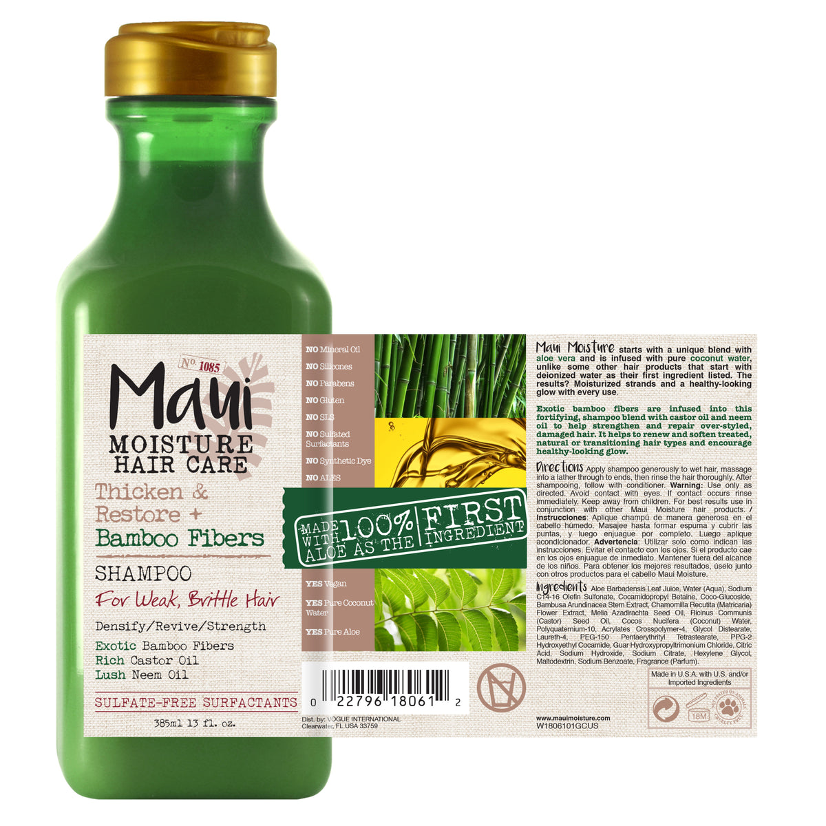 Buy Maui Moisture Thicken & Restore + Bamboo Fibers Shampoo 385mL