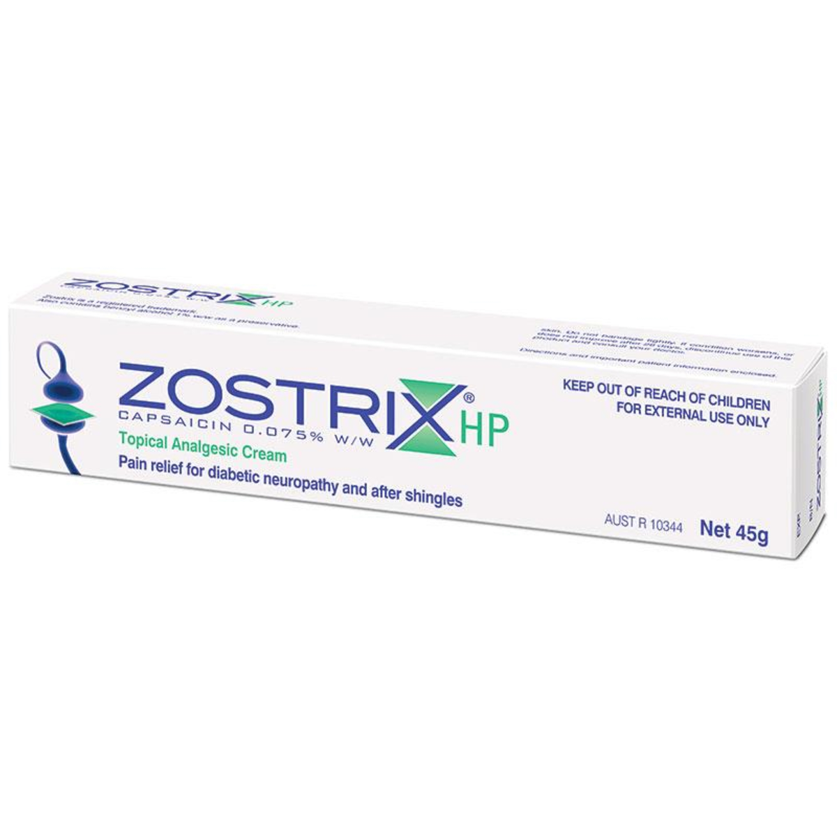 Buy ZOSTRIX HP capsaicin 0.075%w/w cream tube 45g – Alive Pharmacy ...