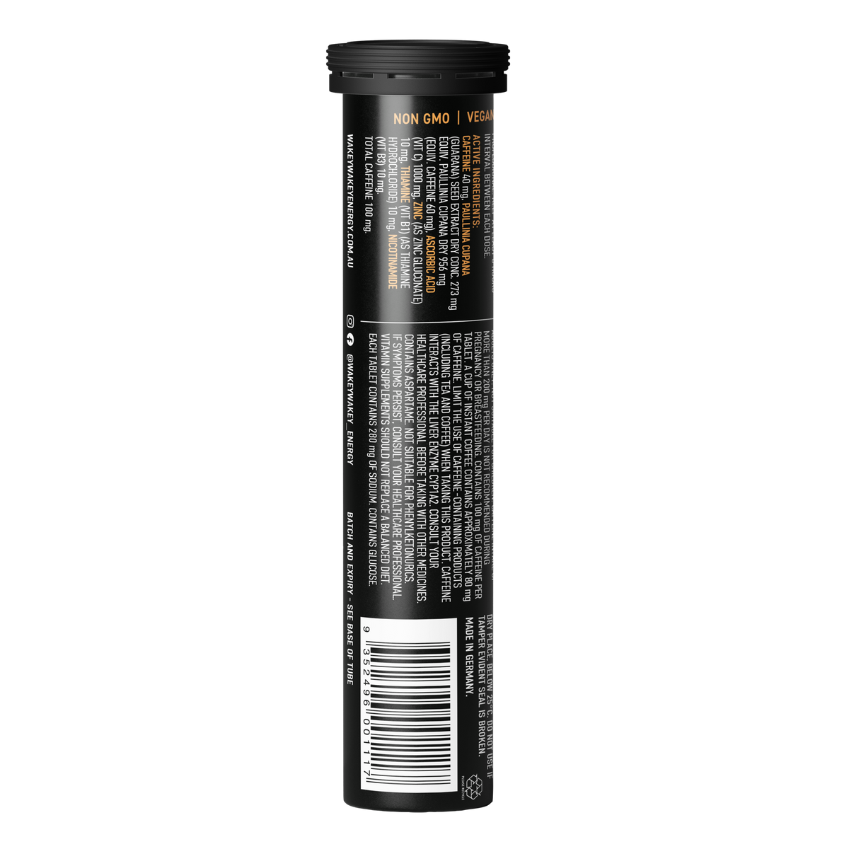 Wakey Wakey Caffeine PLUS Multivitamin Effervescent Orange Flavour 17 ...