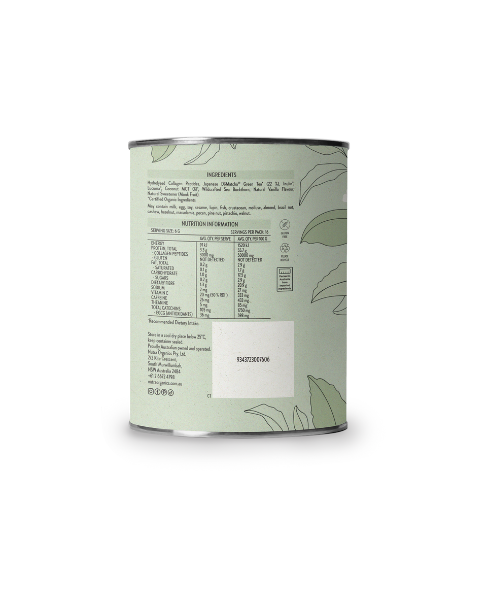 Nutra Organics Collagen Matcha 100g – Alive Pharmacy Warehouse
