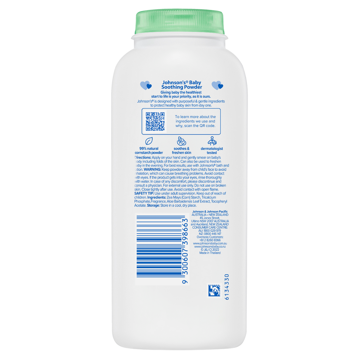 Buy Johnsons Baby Pure Cornstarch Aloe & Vit E Soothing Baby Power 300g ...