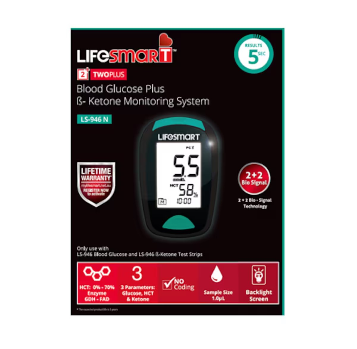 Buy Lifesmart Blood Glucose & Ketone Meter Non Bluetooth Alive
