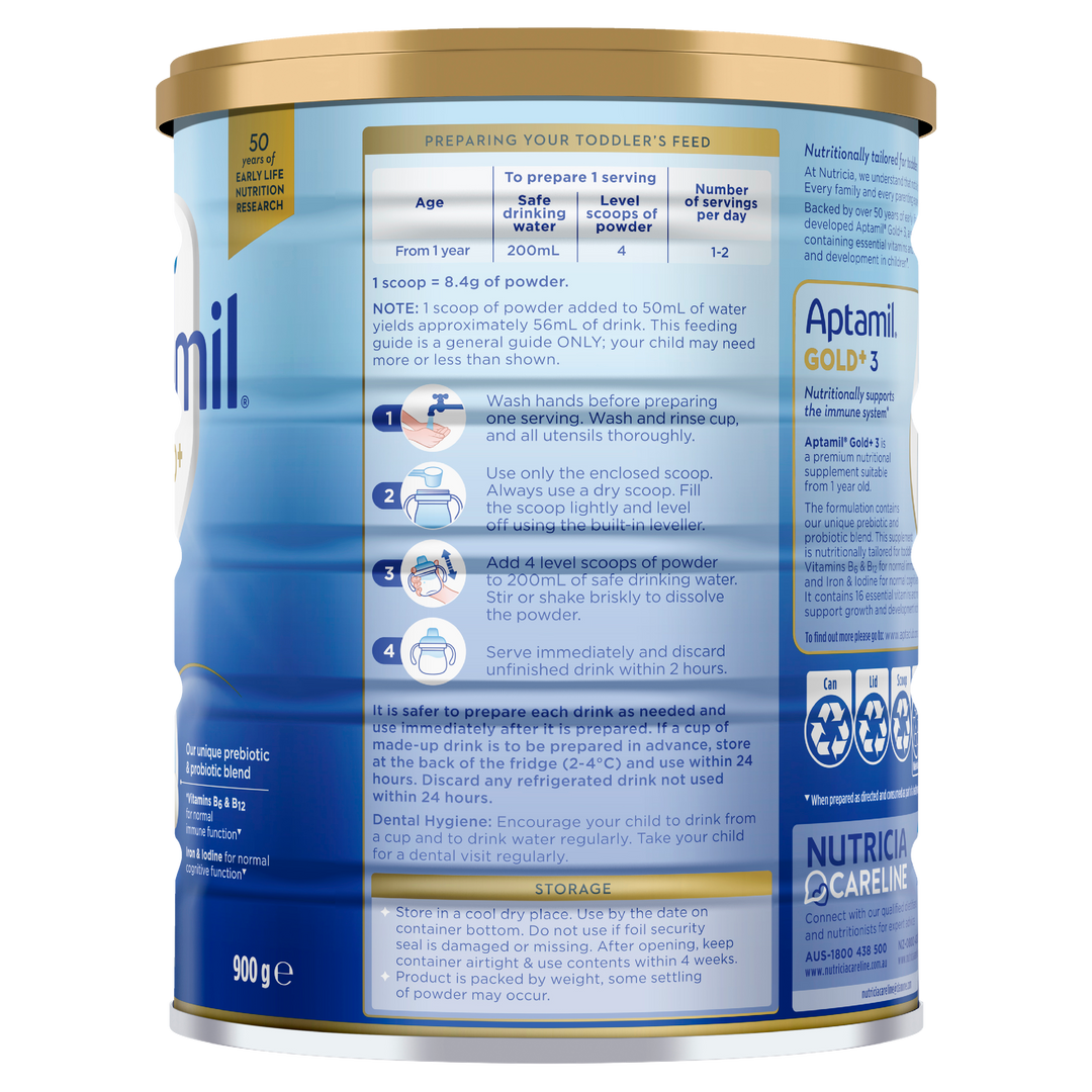 Buy Aptamil Gold+ 3 Toddler Milk Drink From 1 Year 900g – Alive Buy Aptamil Gold+ 3 Toddler Milk Drink From 1 Year 900g – Alive