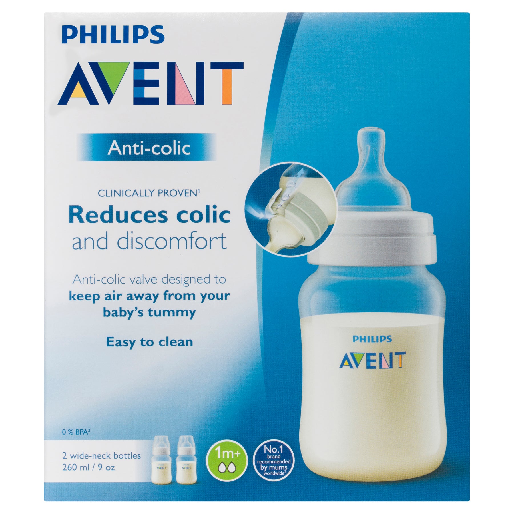 Buy Philips Avent Anti-Colic Bottles 1M+ x 260mL – Alive