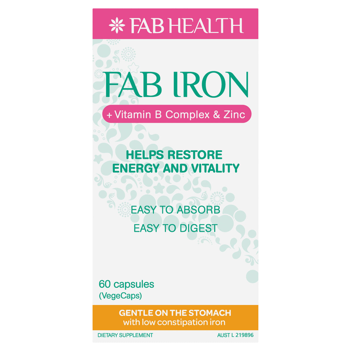 Buy Fab Iron + Vitamin B Complex + Zinc 60 Capsules – Alive Pharmacy ...