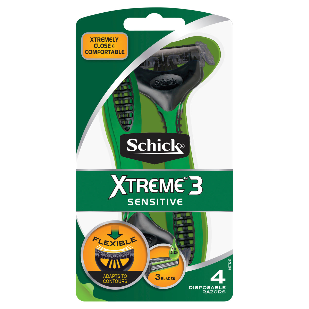 Buy Schick Xtreme 3 Sensitive Disposable Razor 4 pack – Alive Pharmacy ...