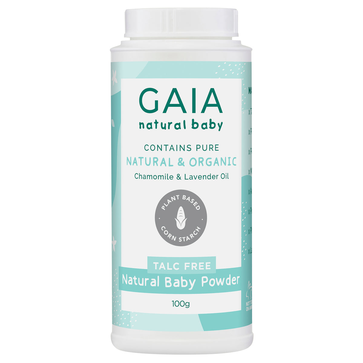 Buy GAIA Natural Baby Corn Starch Powder 100G – Alive Pharmacy Warehouse